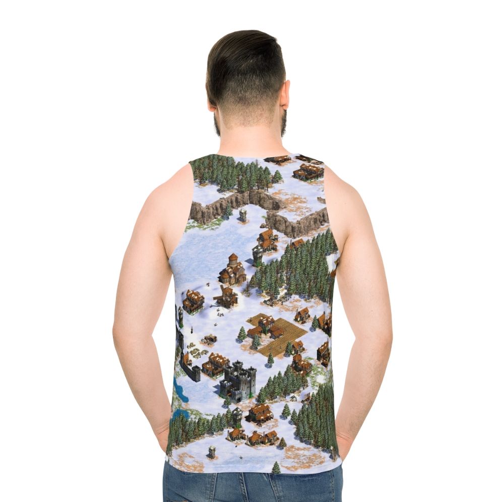 Vintage Age of Empires Snowy Landscape Unisex Tank Top - men back