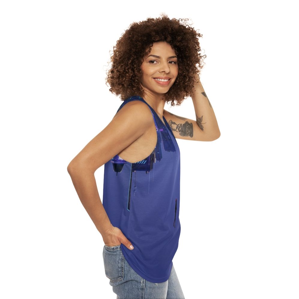 "Spiderman-inspired 'Not Falling But Rising' unisex tank top" - women side