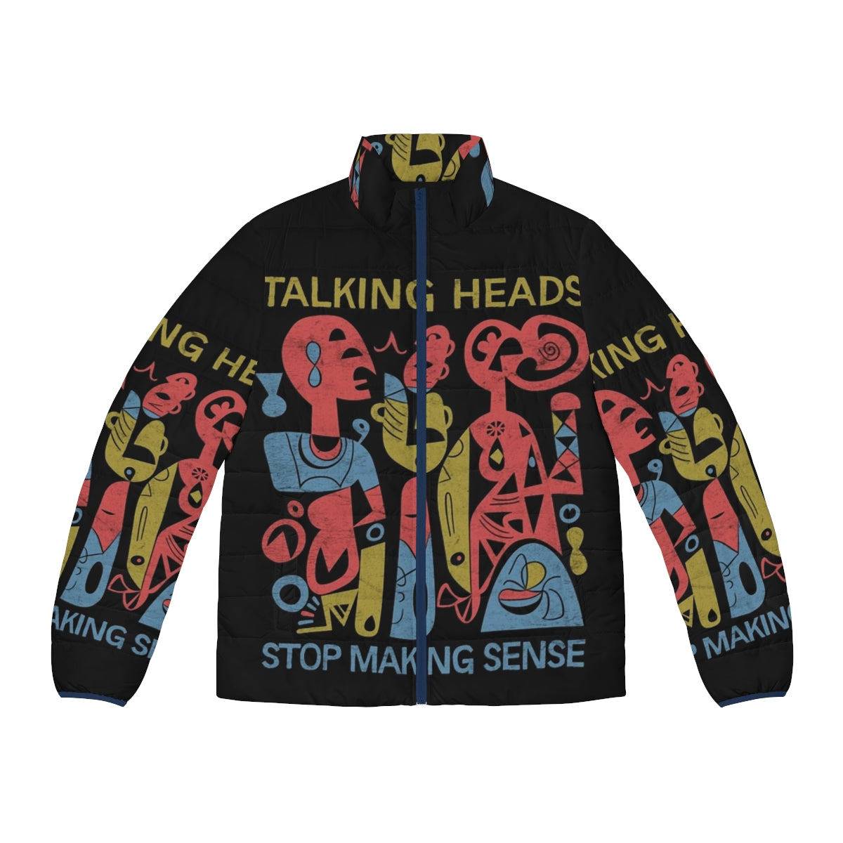 Talking Heads "Stop Making Sense" Puffer Jacket featuring David Byrne's iconic style