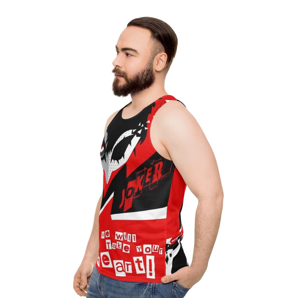 Persona 5 Joker "Take Your Heart" Unisex Tank Top - men side