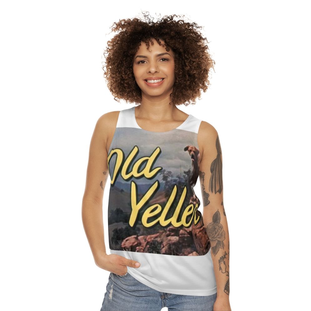 Old Yeller Unisex Tank Top with Filthy Frank and Dog Movie Meme Design - women