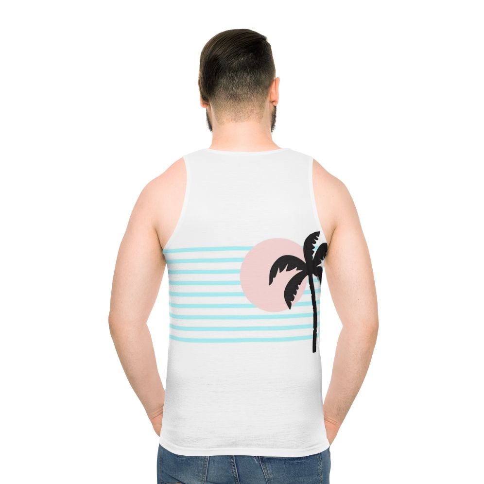 Retro unisex tank top for summer beach parties - men back