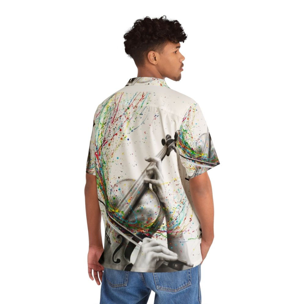 Violin Solo Hawaiian Shirt with Abstract and Expressive Design - People Back