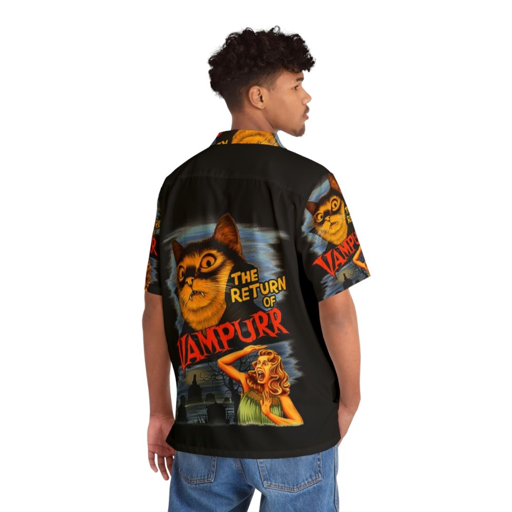 Classic Cat Hawaiian Shirt with Return of Vampurr Design - People Back