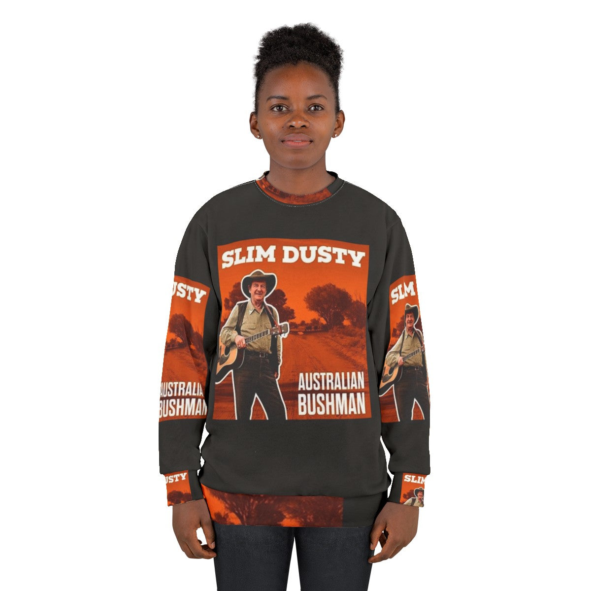 Slim Dusty inspired graphic sweatshirt with country music art - women