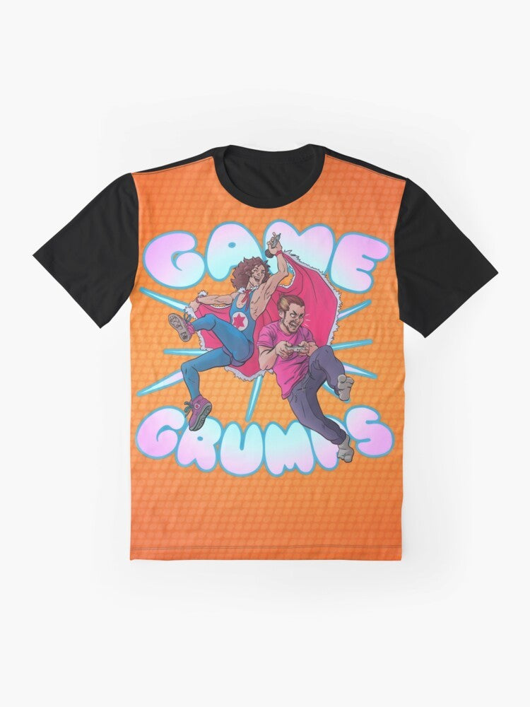 Game Grumps YouTube Gamer T-Shirt featuring the popular gaming personalities Danny Sexbang, Egoraptor, and Arin Hanson - Flat lay