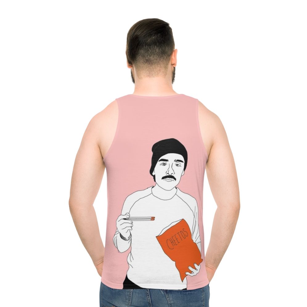 Oscar Isaac Eating Cheetos With Chopsticks Unisex Tank Top - men back