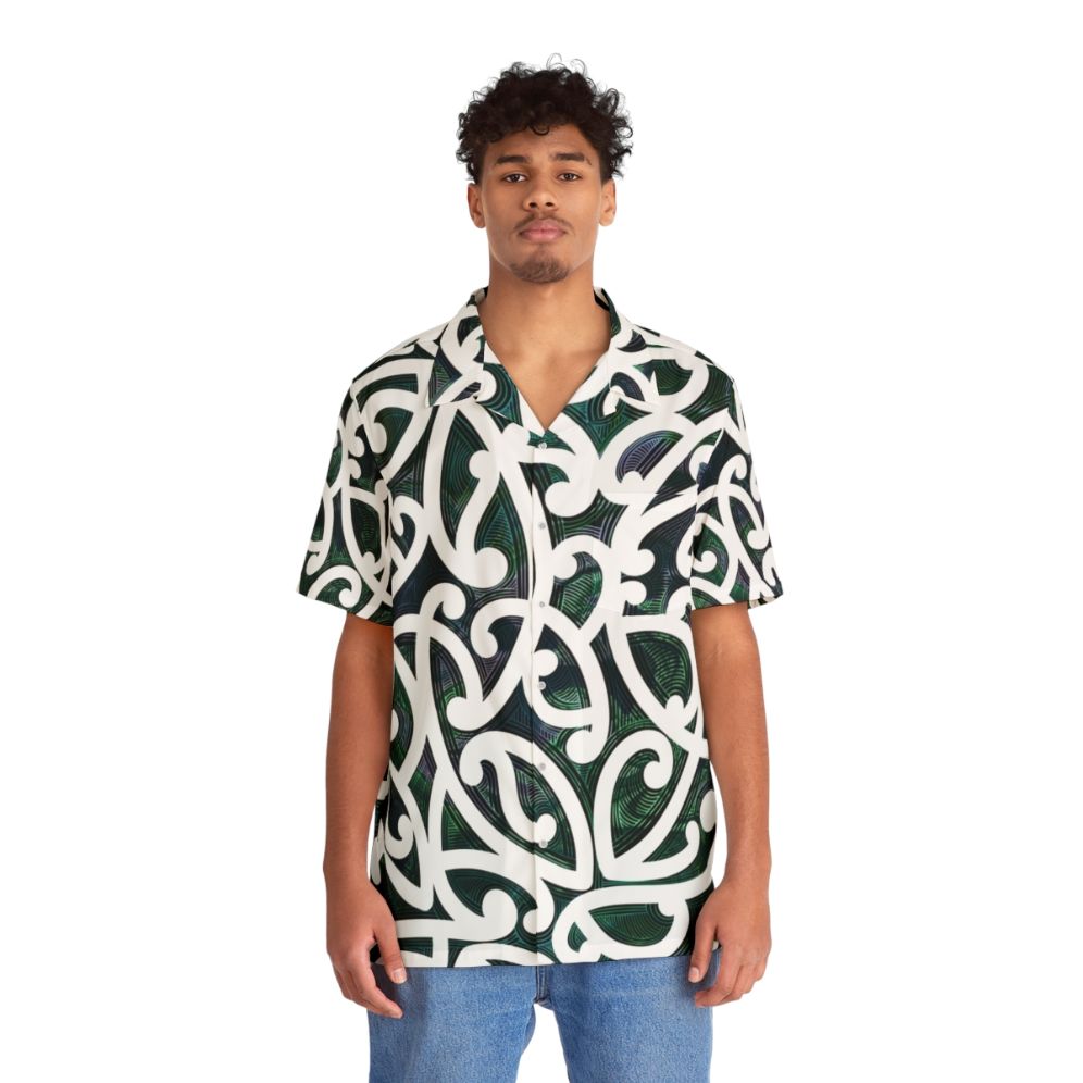 Maori Paua Hawaiian Shirt - People Front