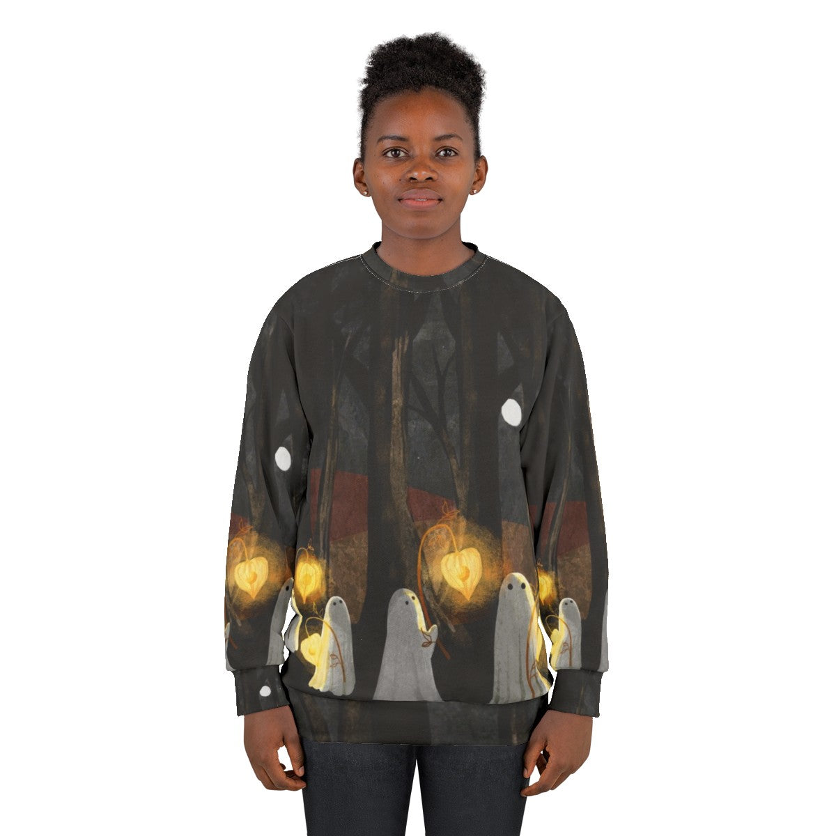 Haunted forest ghost parade sweatshirt - women