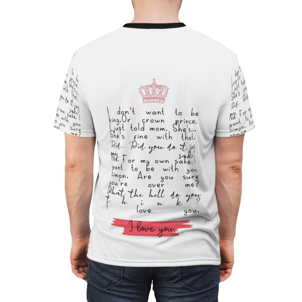 Young Royals Season 3 inspired AOP T-shirt with characters Prince Wilhelm and Simon Eriksson - men back