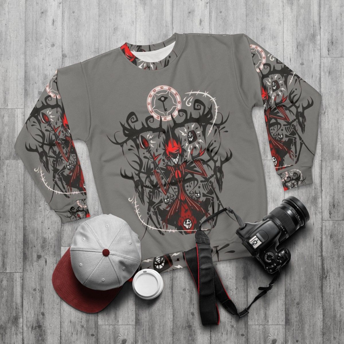 Hazbin Hotel Alastor Inspired Sweatshirt - flat lay