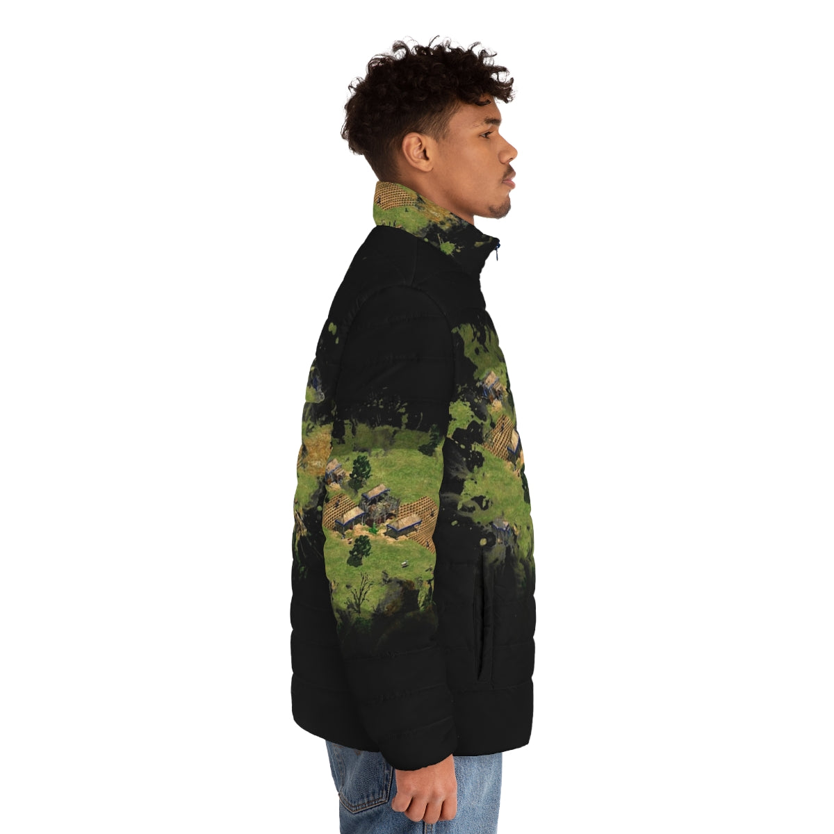 Age Of Empires Art Puffer Jacket for Nostalgic Gamers - men side right