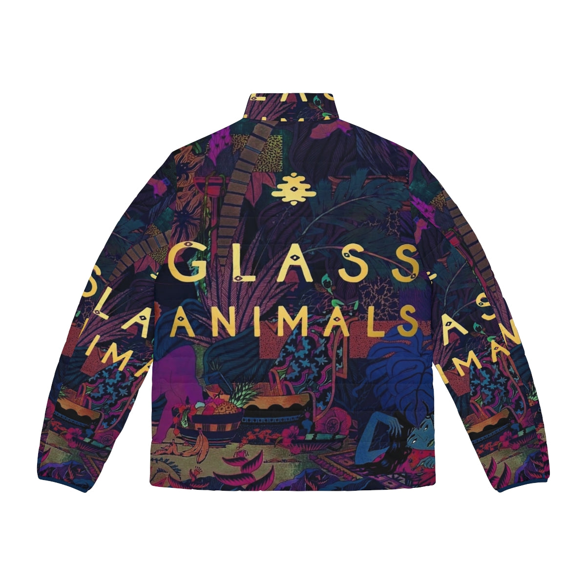 Glass Animals Puffer Jacket with Indie Band Graphic - Back