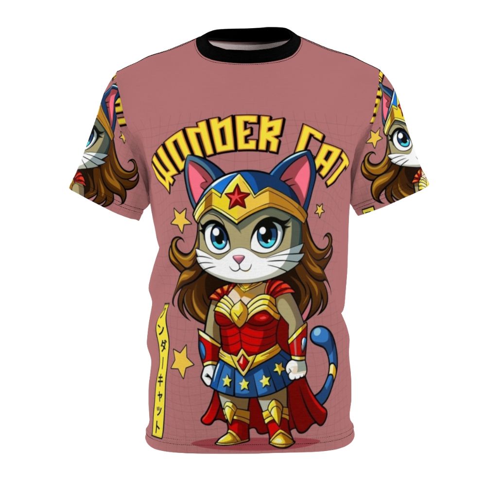 Illustration of a magical cat superhero wearing a Japanese-inspired costume