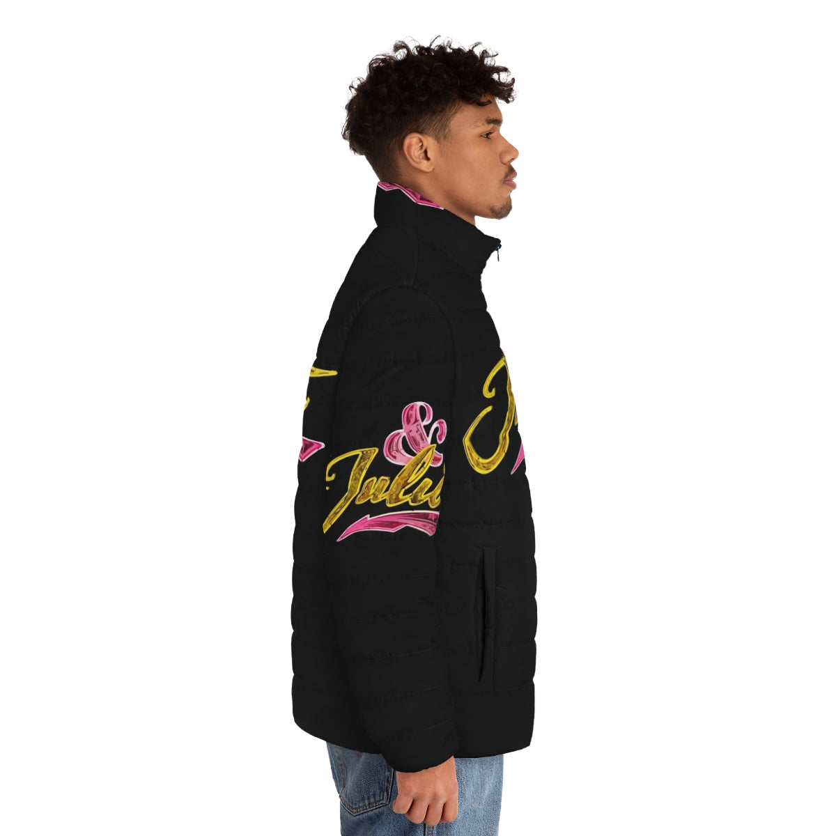 Romeo and Juliet-inspired Juliet Logo Puffer Jacket - men side right