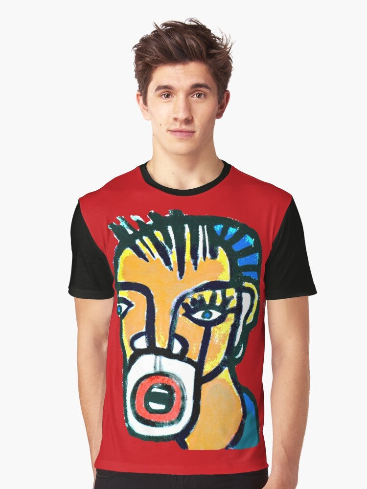 Urban graphic tee with COMMON MAN street art design - Men