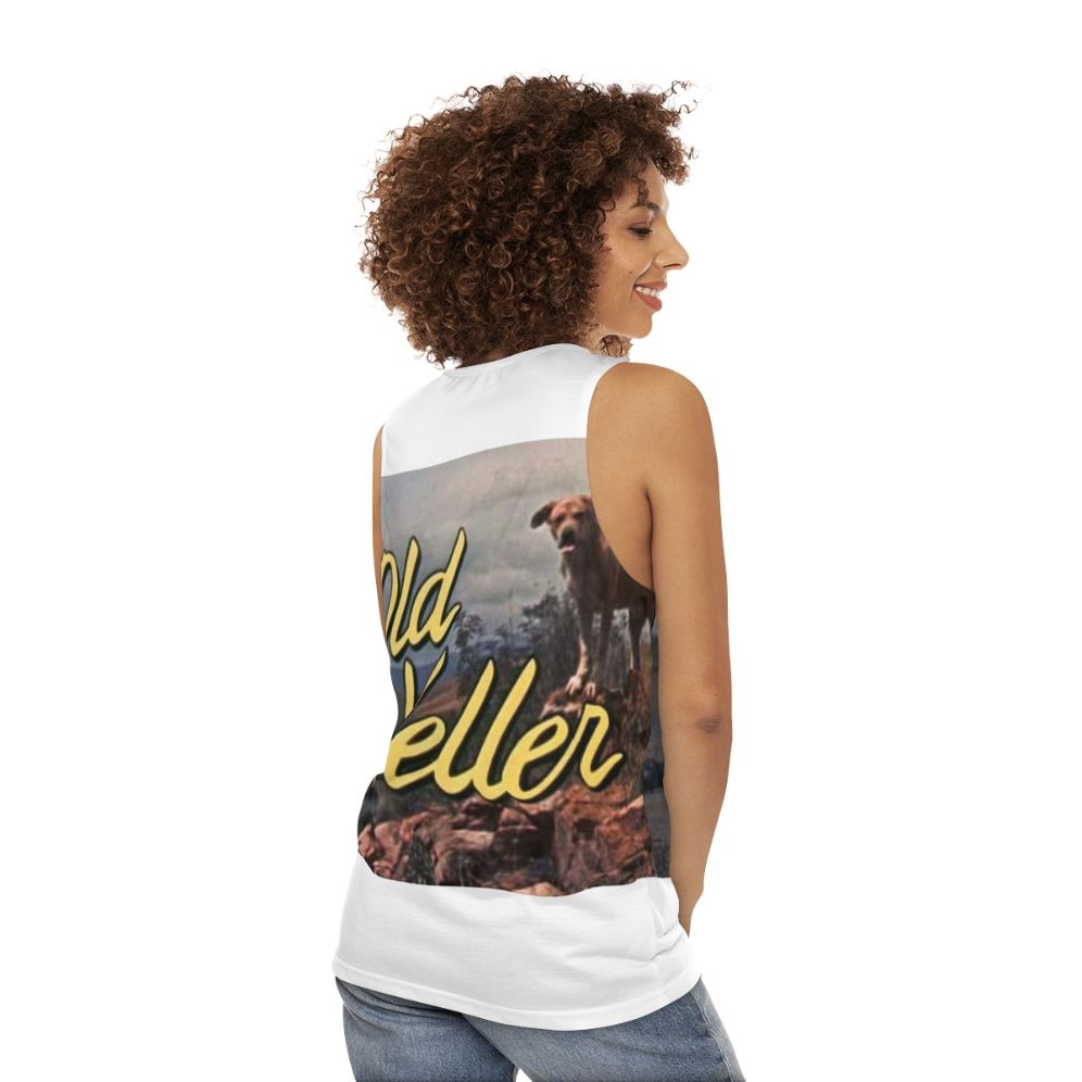 Old Yeller Unisex Tank Top with Filthy Frank and Dog Movie Meme Design - women back