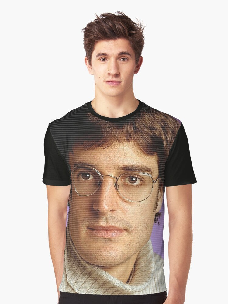 Retro Louis Theroux Graphic T-Shirt with All Over Print Design - Men