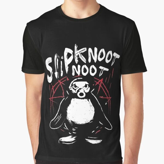 Slipknoot Noot Penguin Death Metal Goth Graphic T-Shirt