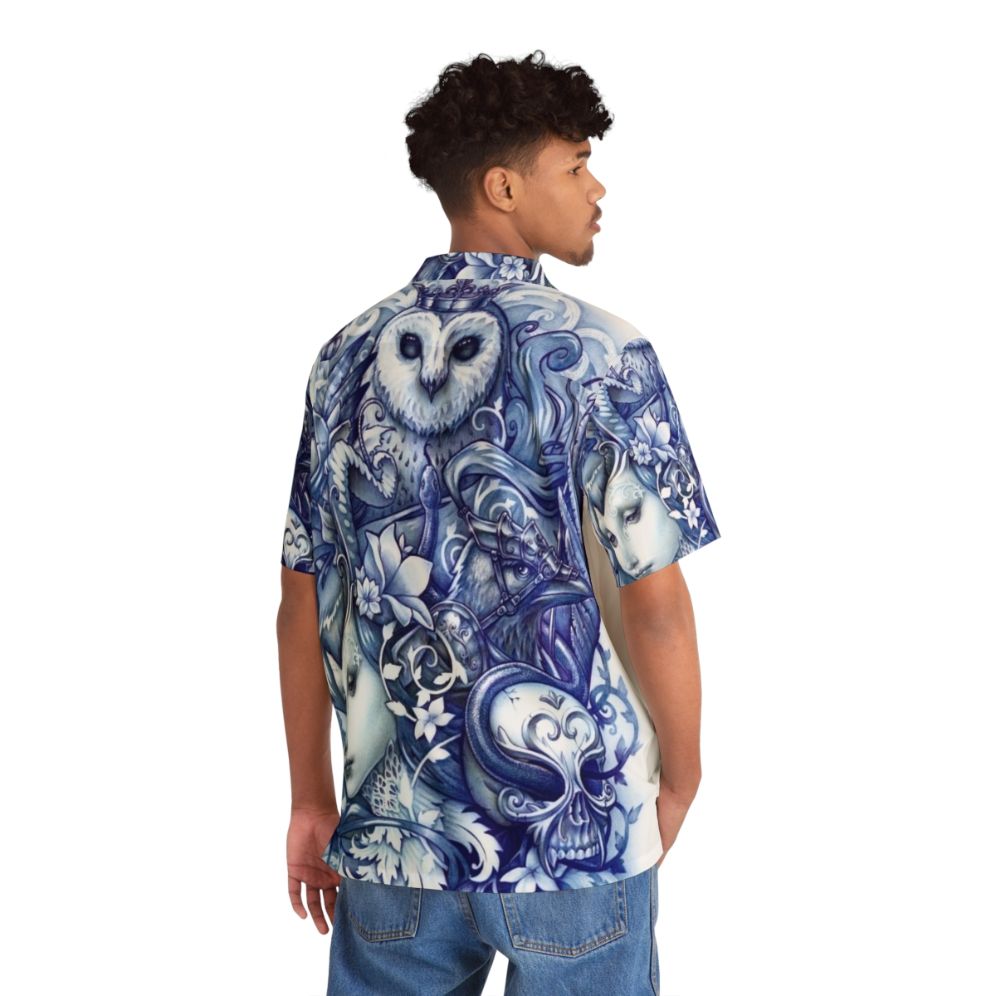 Fables Hawaiian Shirt featuring animal prints and vintage floral design - People Back