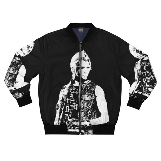 Weathered Final Fantasy XV Prompto Bomber Jacket with iconic game characters and graphics