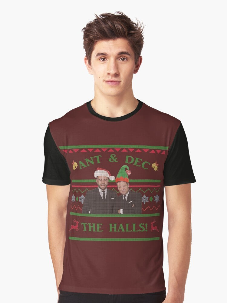 Ant and Dec the halls Christmas sweater graphic t-shirt - Men