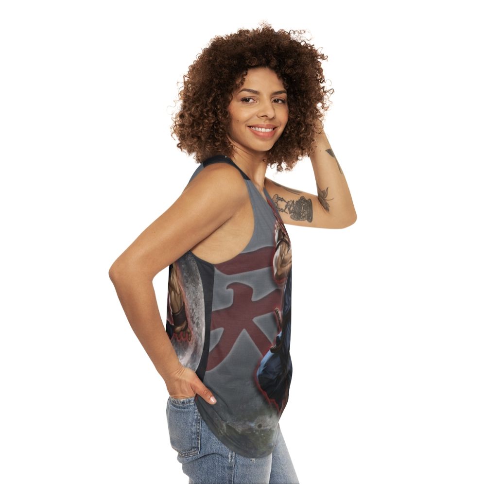 Akuma unisex athletic tank top with graphic design - women side