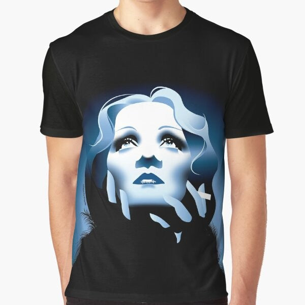 Stylish Blue Graphic T-Shirt featuring artwork by Alejandro Mogollo