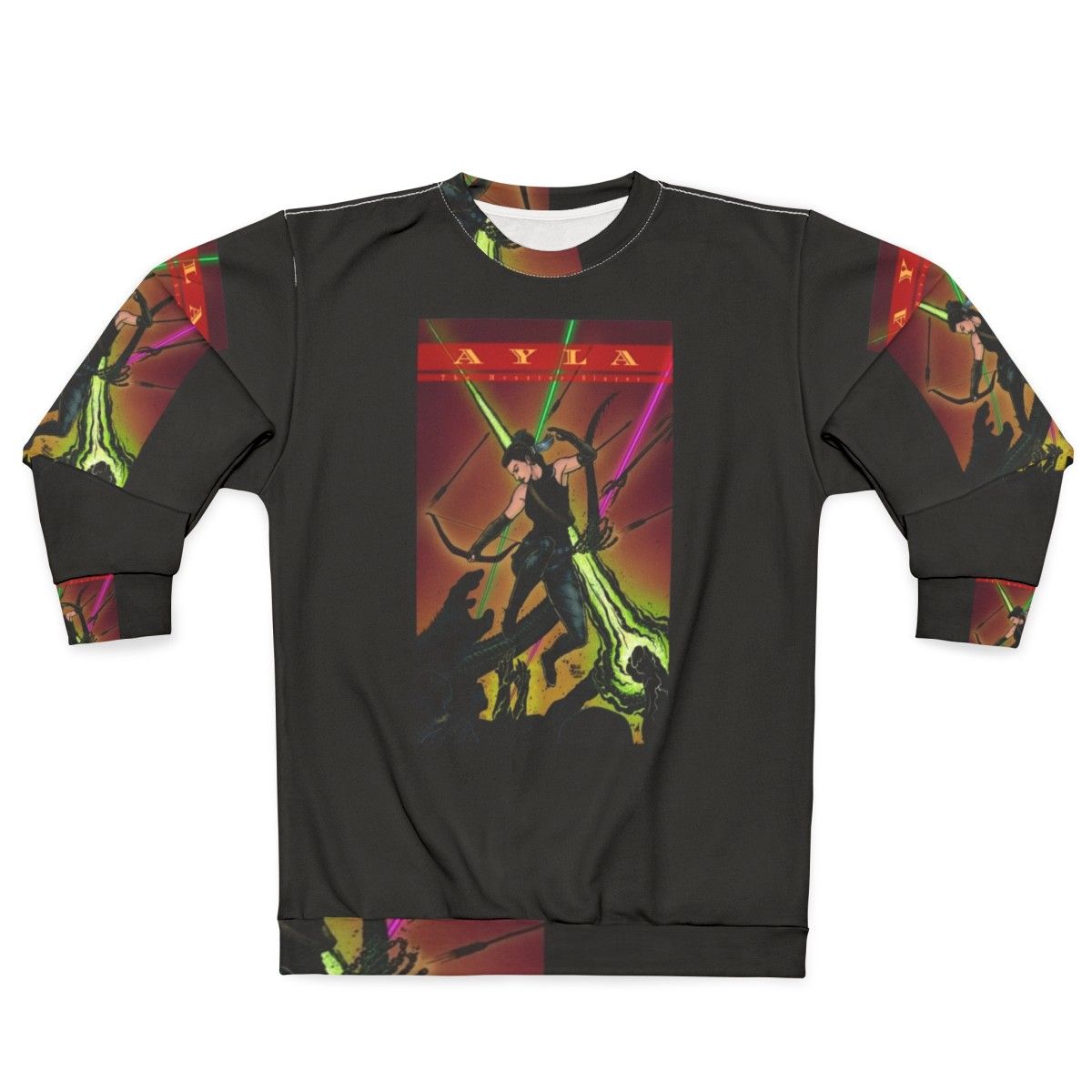 Ayla The Monster Slayer Jumping Into Battle Sweatshirt