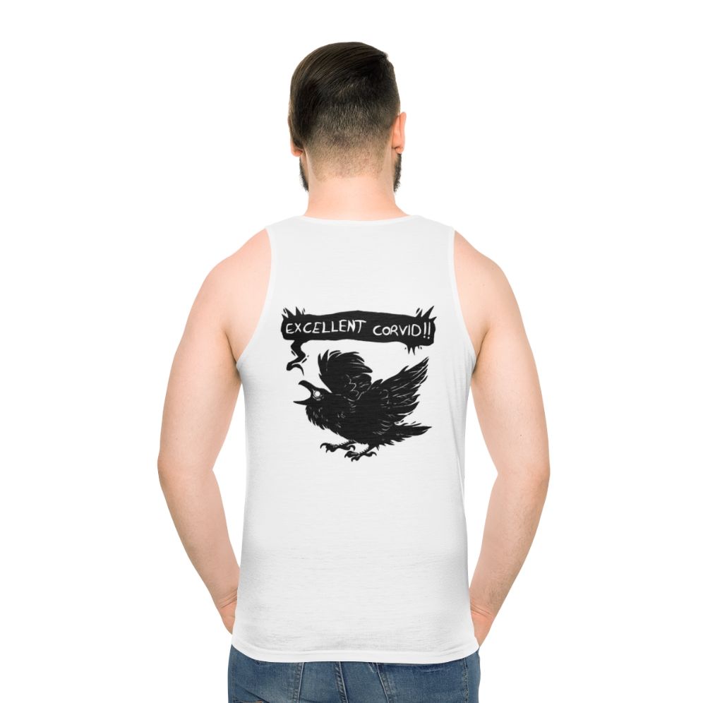 Corvid graphic tank top - men back