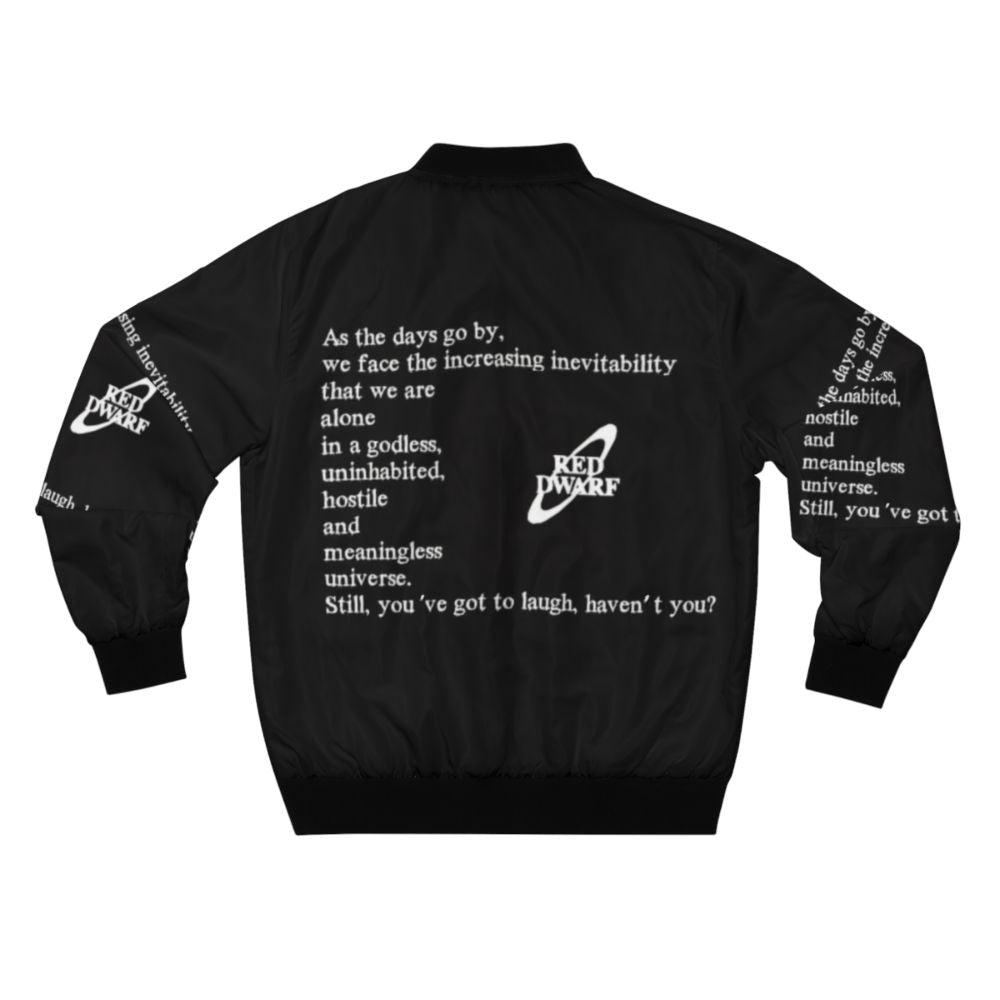 Retro sci-fi bomber jacket with "Red Dwarf" inspired design - Back