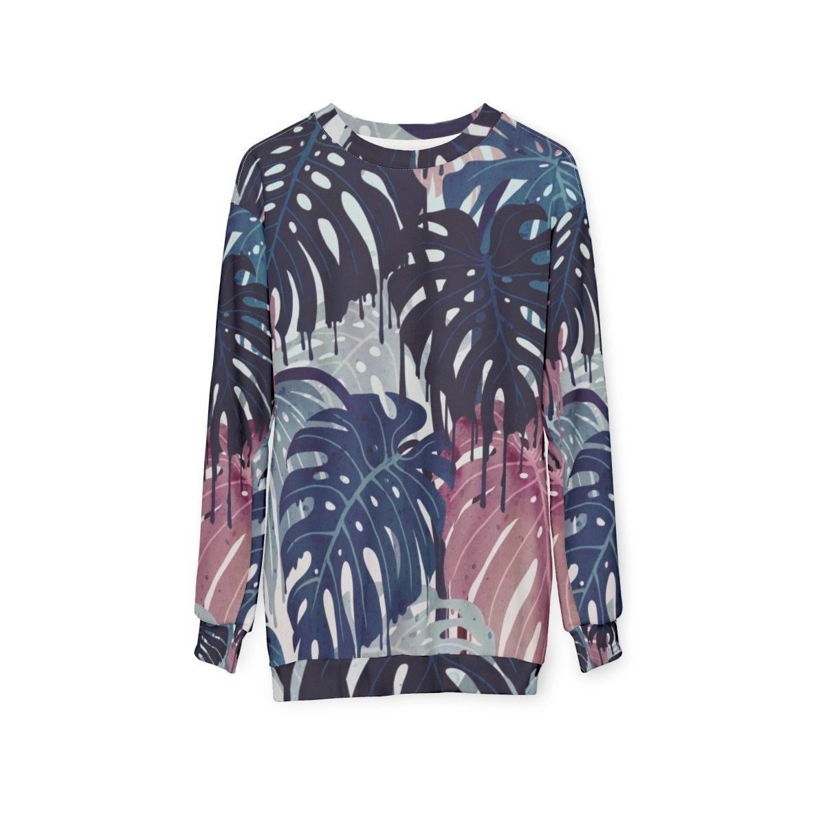 Monstera Melt Tropical Sweatshirt - hanging