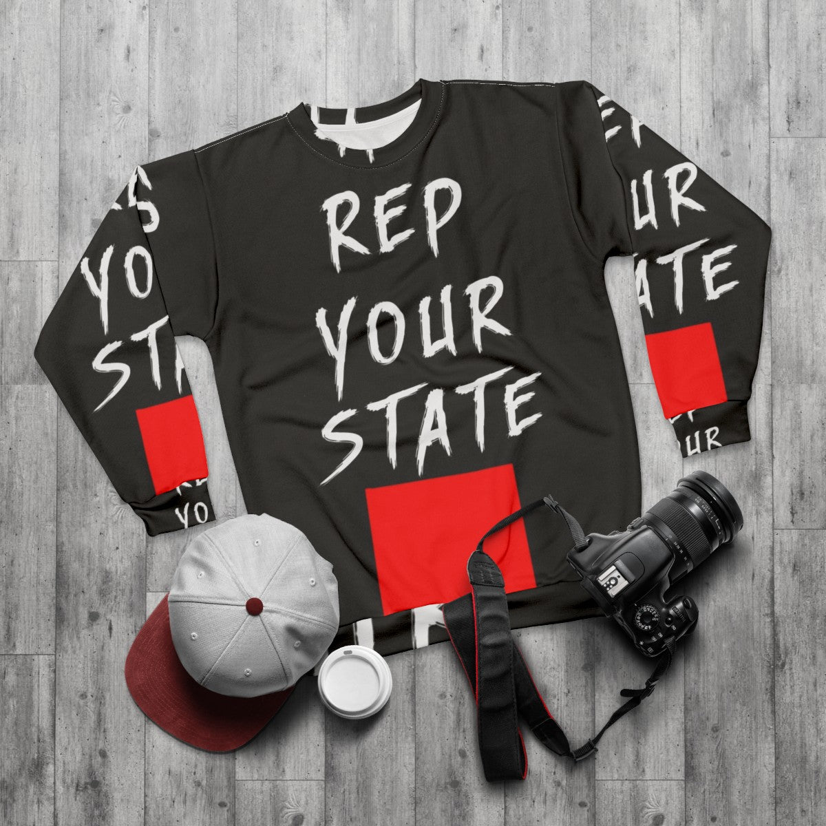 Wyoming state pride sweatshirt - flat lay