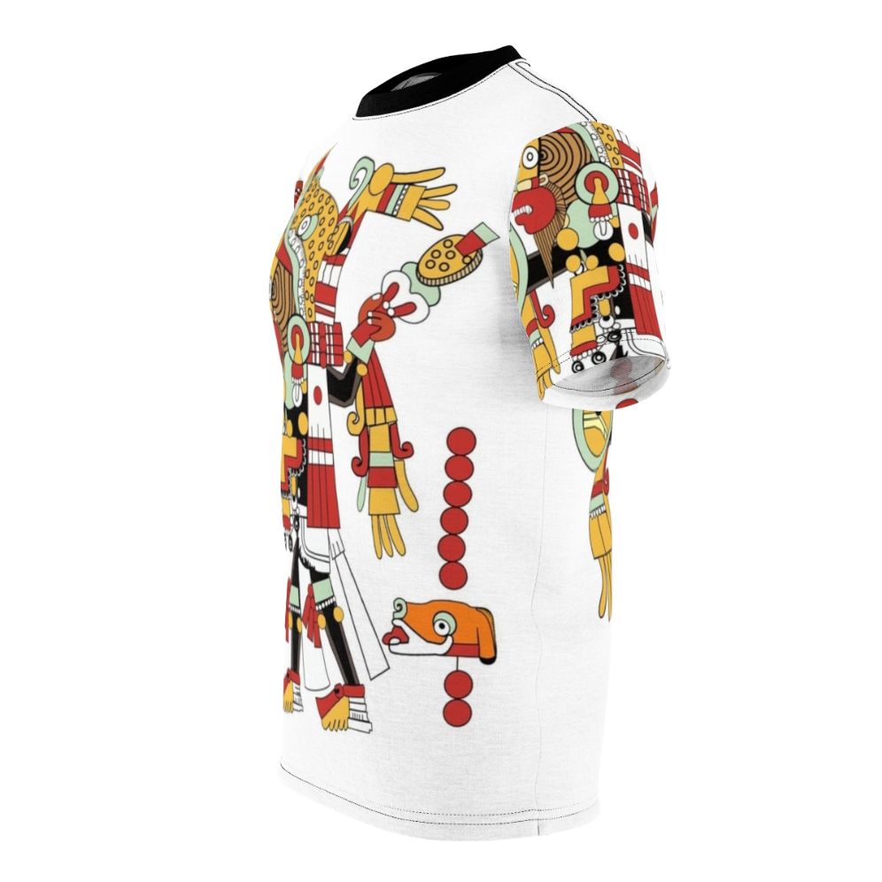 Tezcatlipoca inspired t-shirt featuring jaguar and night imagery, representing Mesoamerican mythology and culture. - men left