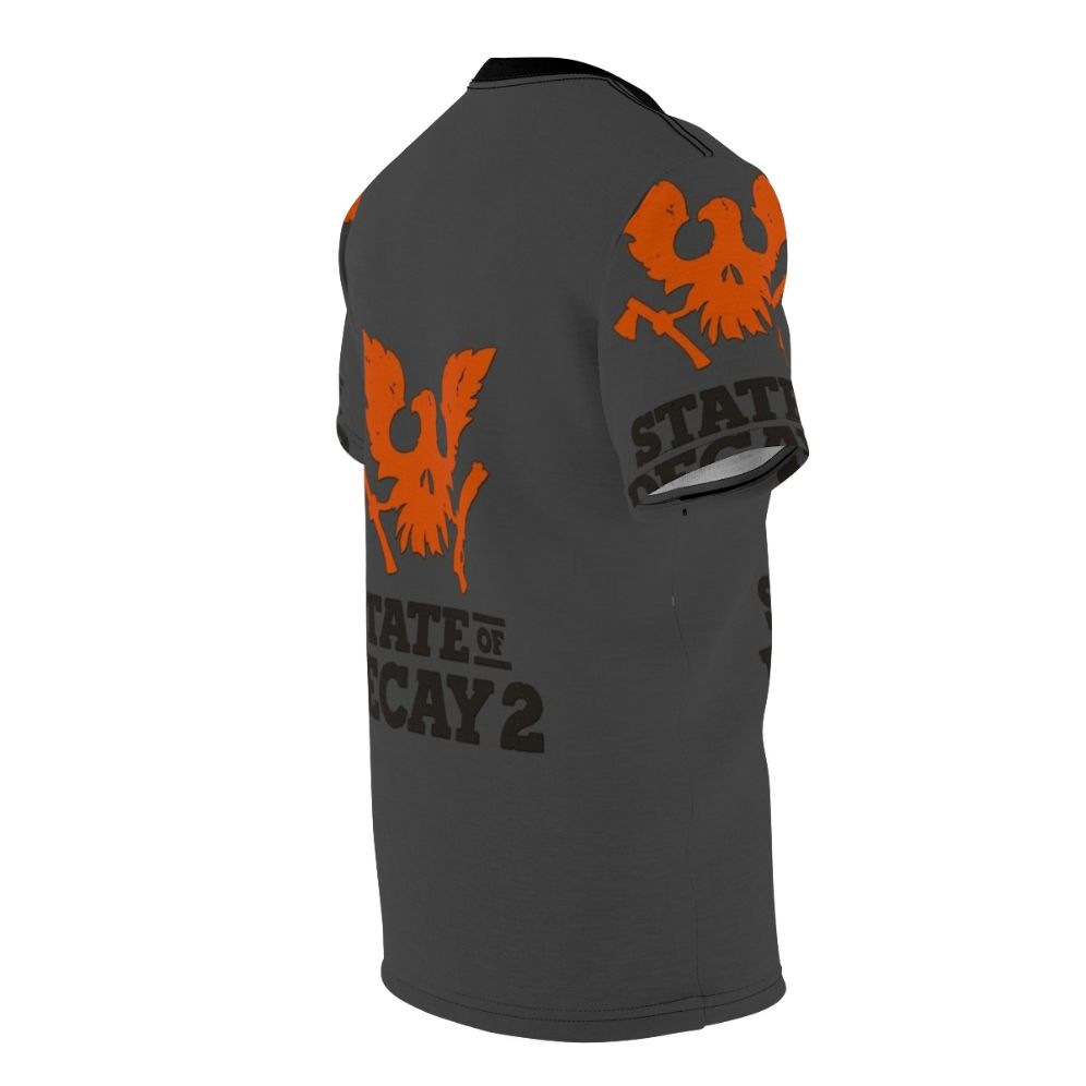 State of Decay 2 inspired gaming t-shirt with zombie apocalypse design - men right