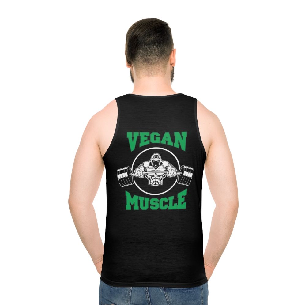 Vegan muscle gym unisex tank top - men back