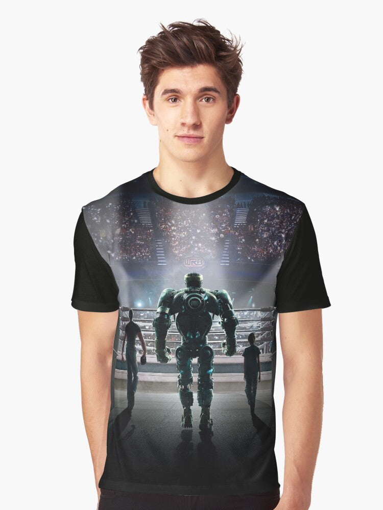 Real Steel Movie Graphic T-Shirt featuring a design inspired by the sci-fi action film - Men