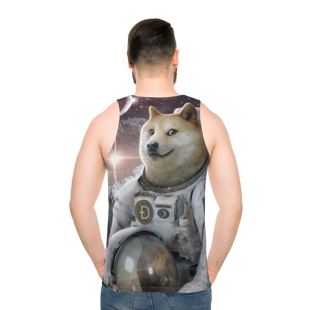 Cute Astronaut Doge Unisex Tank Top - men back