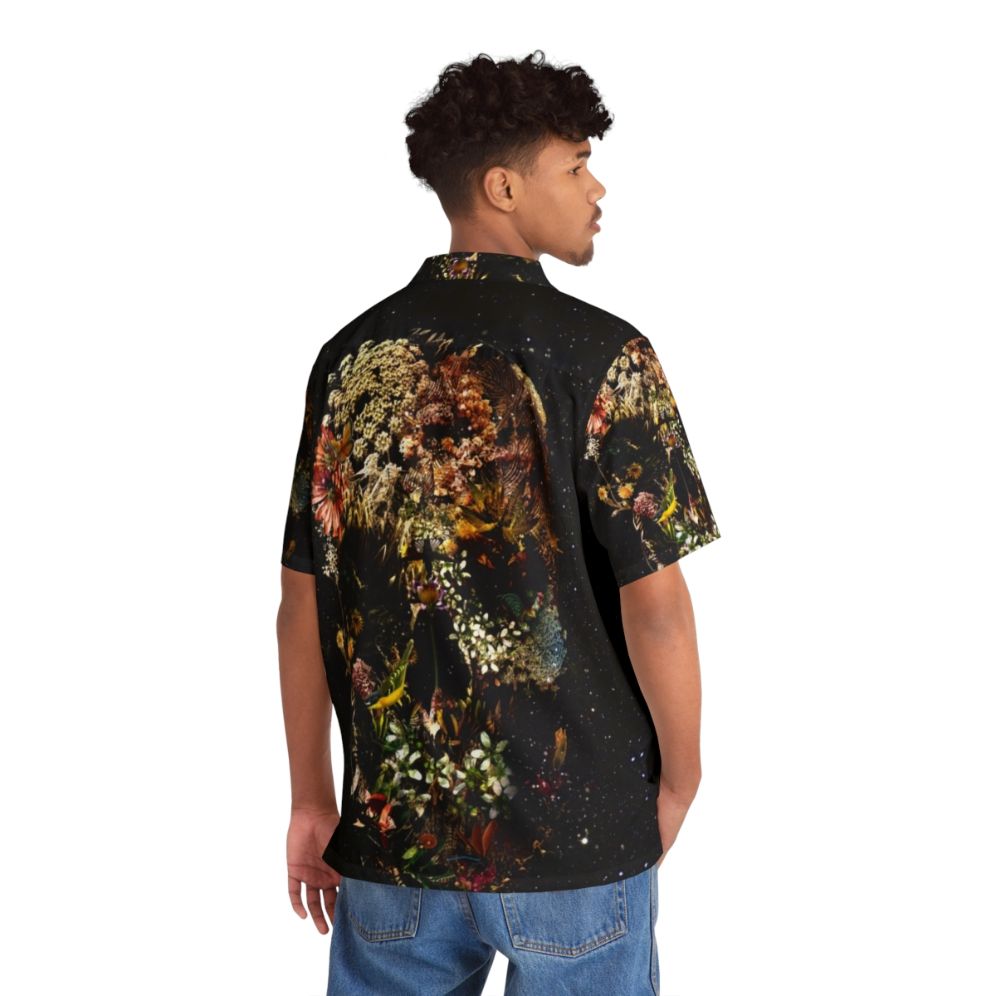 Skull and floral pattern Hawaiian shirt - People Back