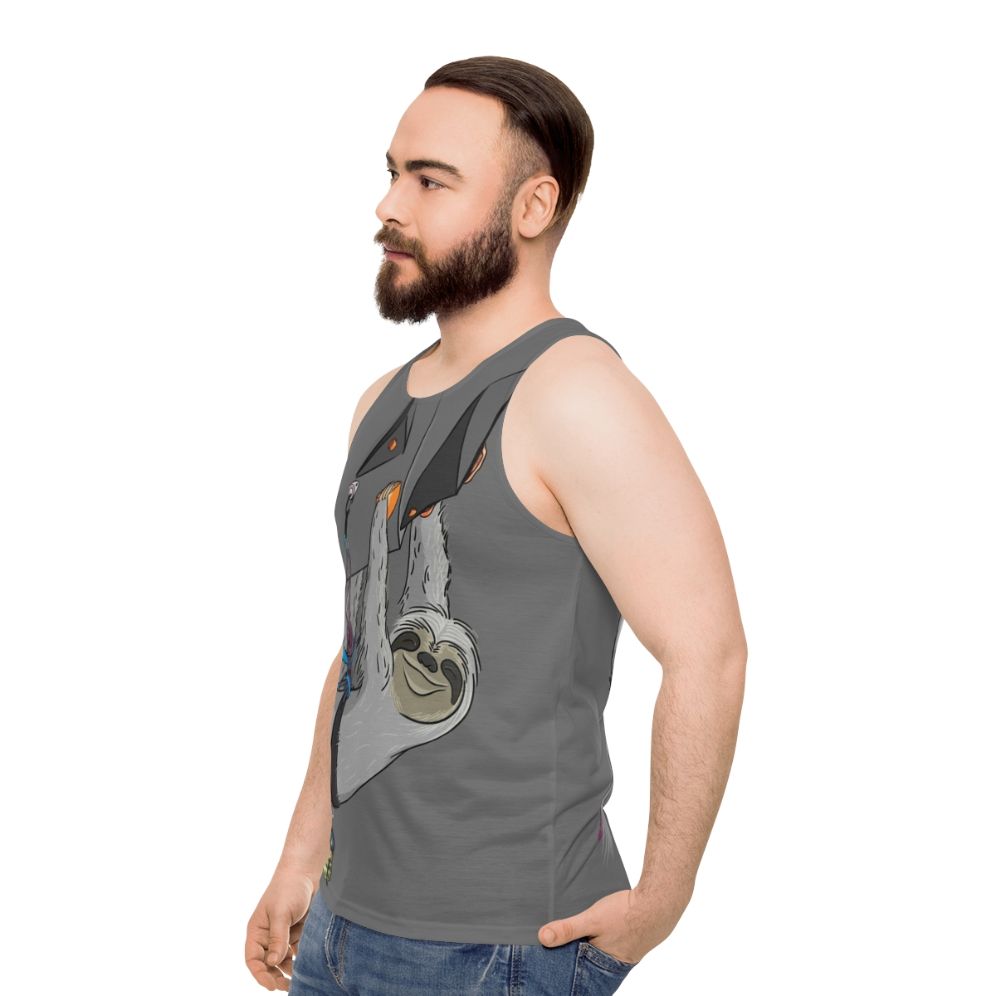 Sloth Climber Unisex Tank Top - men side