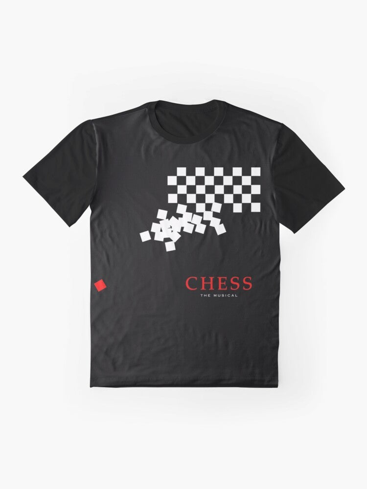 Chess The Musical graphic t-shirt featuring a Soviet and American design - Flat lay