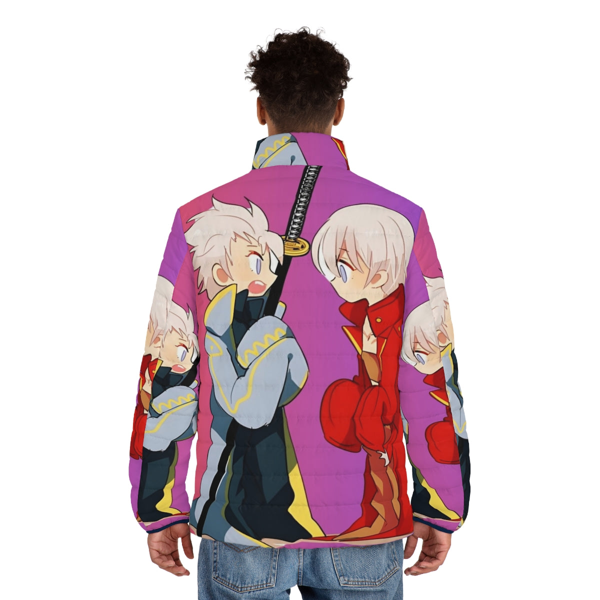 Devil May Cry 5 inspired puffer jacket featuring Dante and Vergil - men back