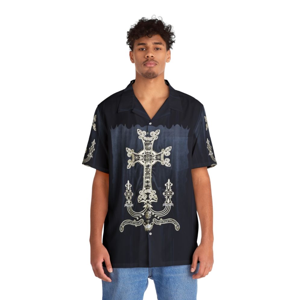 Armenian Cross Design Hawaiian Shirt - Lifestyle