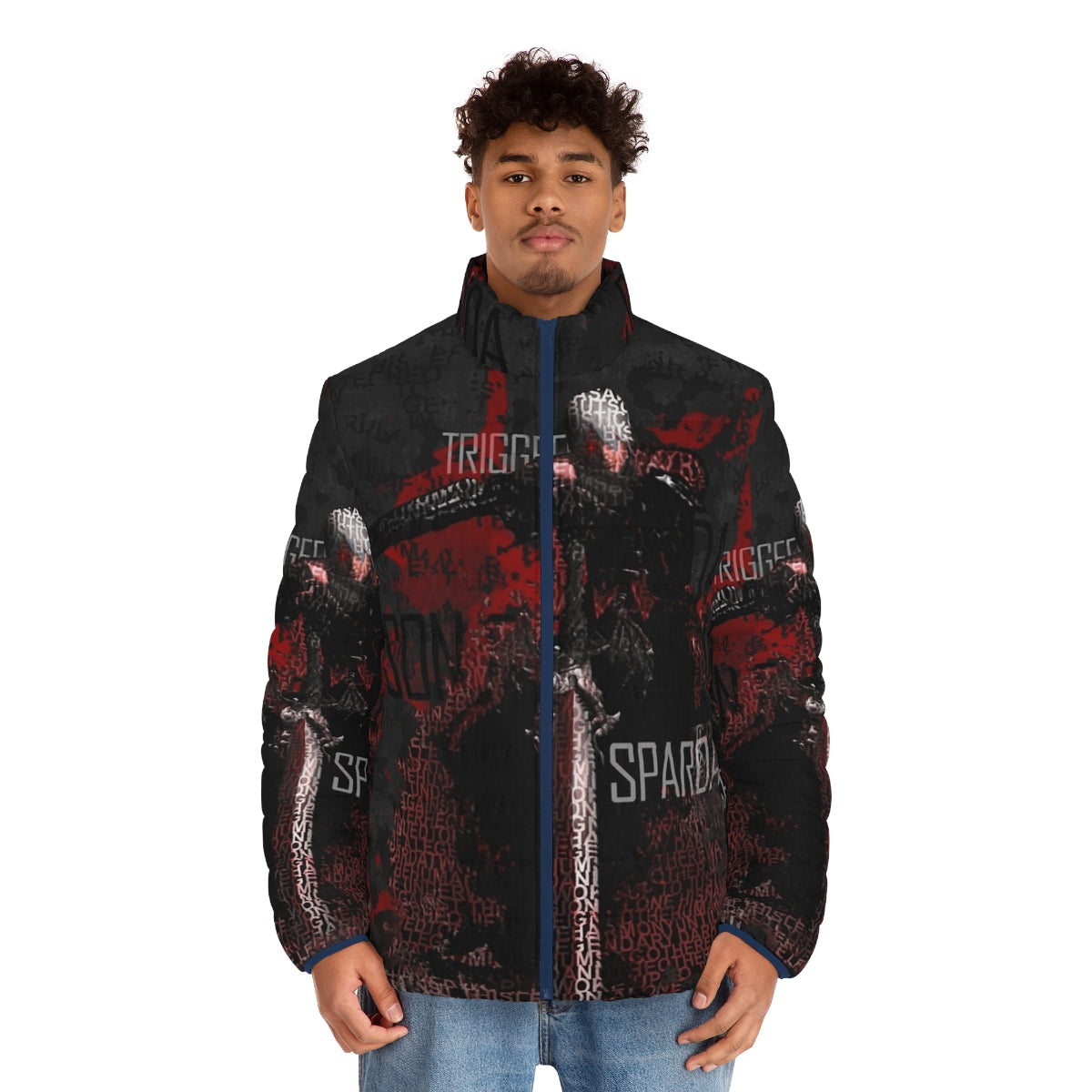 Devil May Cry 1 Devil Hunter Puffer Jacket featuring Dante inspired design - men front