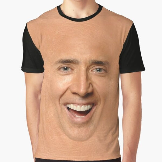 Nicolas Cage Graphic T-Shirt featuring a funny meme design