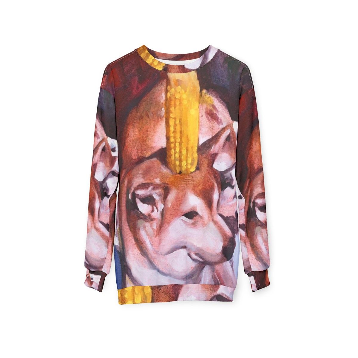 Corn dog sweatshirt with dank meme design - hanging