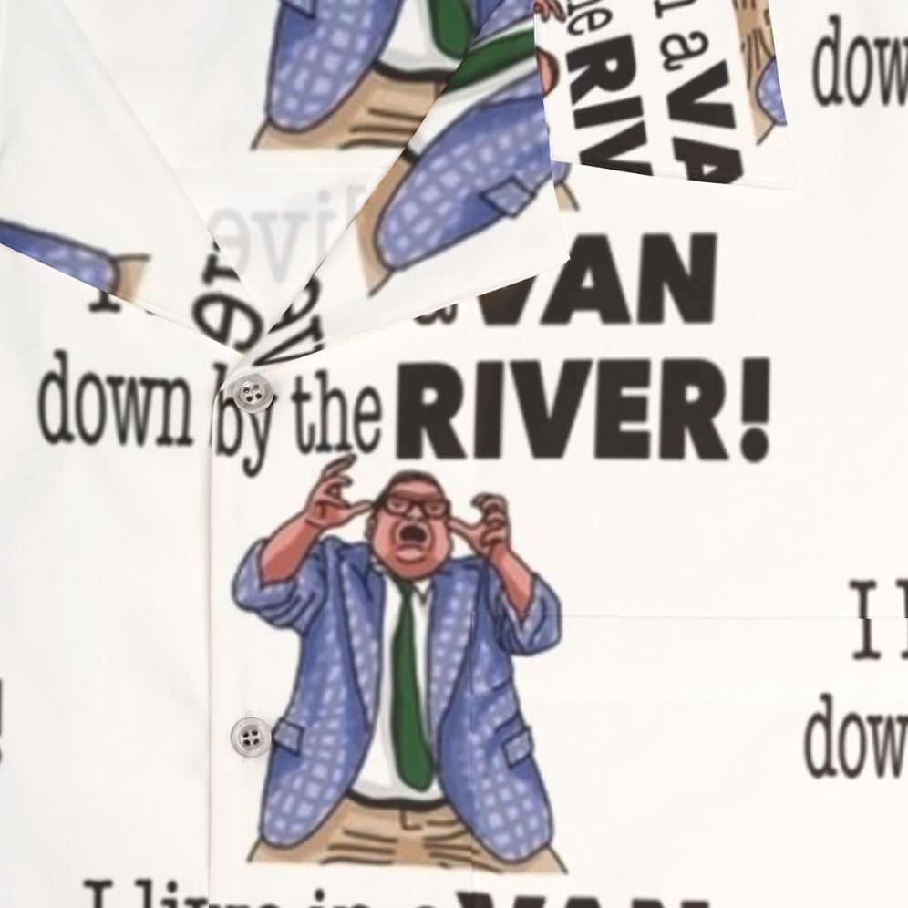 Chris Farley's "Matt Foley" Down By The River Hawaiian Shirt - Detail