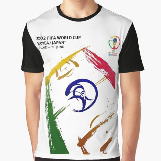 2002 World Cup Korea Japan Graphic T-Shirt with football/soccer design