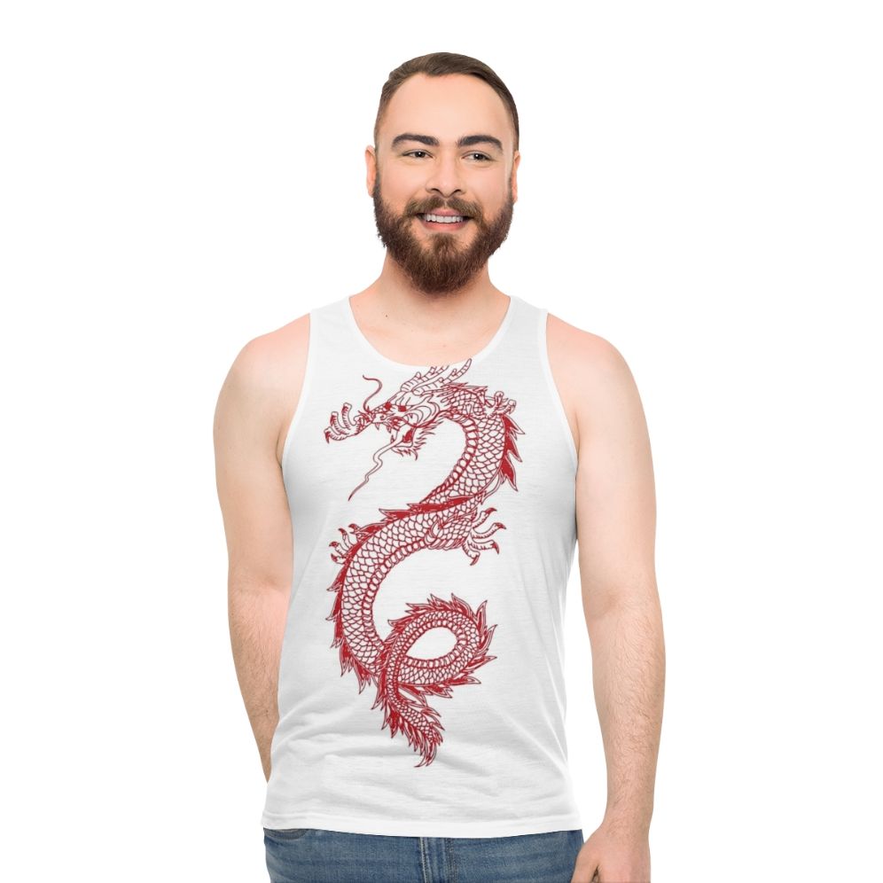 Legendary animals dragon silhouette unisex tank top - men