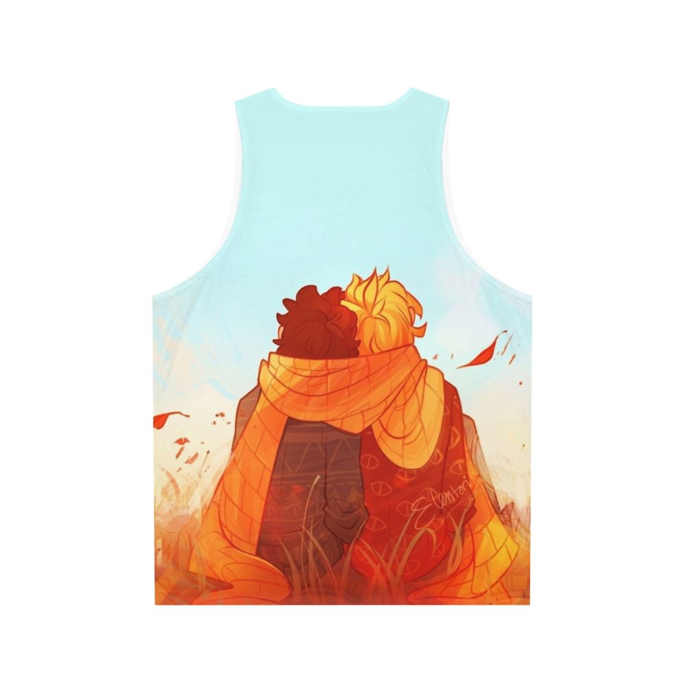 Unisex graphic tank top for fall fashion - Back